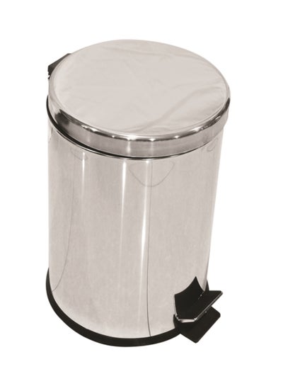 Buy Stainless Steel Dust Bin Metallic Silver 12Liters in UAE