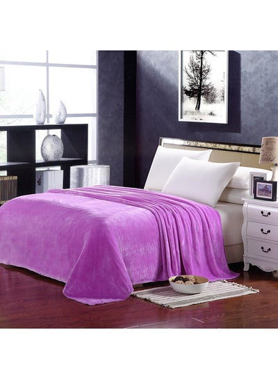 اشتري Plain Flannel Bed Blanket Flannel Lavender 160x200 centimeter في الامارات