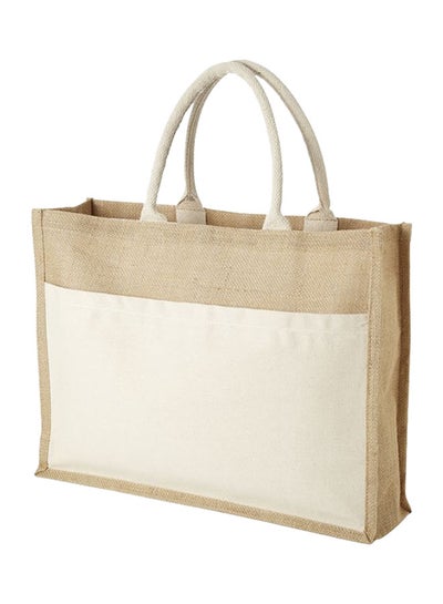 Buy Mumbay Jute Tote Bag Beige in UAE