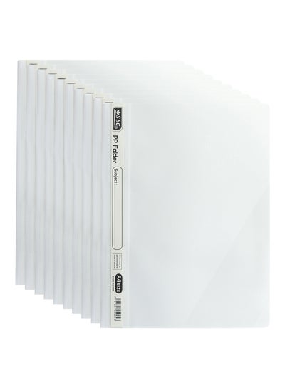 Buy 10-Piece Clear File Folder White in Saudi Arabia