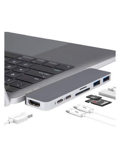 Buy 7-In-2 Portable Multi-Port Adapter Space Grey in Saudi Arabia