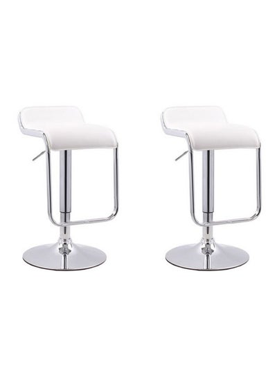 Buy 2-Piece Height Adjustable Chair Set White/Silver in UAE