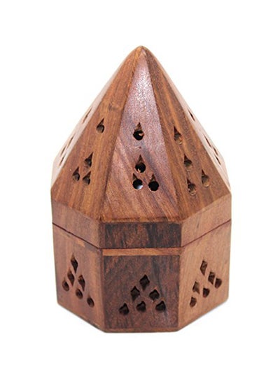 Buy Govinda 5 Inch Temple Wooden Charcoal/Cone Burner in UAE