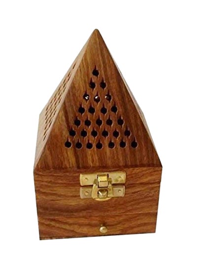 Buy Wooden Pyramid Shape Incense Burner Holder Multicolour 6X3.5X3.5 inch in Saudi Arabia