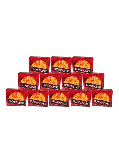 Buy Hem Frank Incense Pack of 12 Incense Cones Boxes Multicolour 2.3X5.9X5.11 inch in UAE