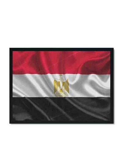 اشتري ملصق جداري مطبوع عليه صورة علم مصر مزين بإطار خشبي متعدد الألوان 32 X 22 X 2سنتيمتر في السعودية