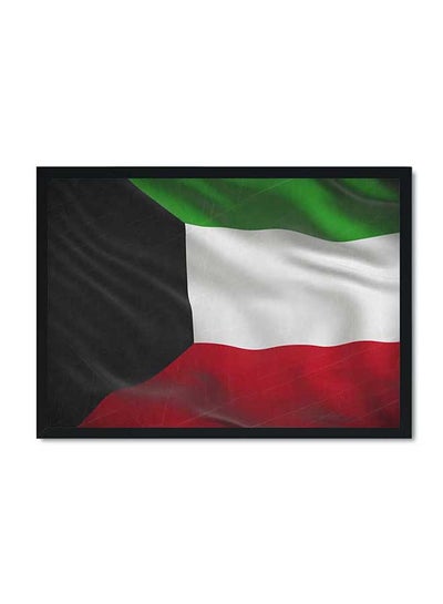 Buy Kuwait Flag Poster With Wood Frame Multicolour 32 X 22 X 2cm in Saudi Arabia