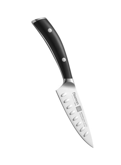 Buy Non Stick Stainless Steel Colored Paring Knife Black/Silver 4inch in UAE