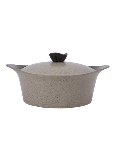 Buy Aeni Marble Stockpot With Lid Beige 28cm in Egypt
