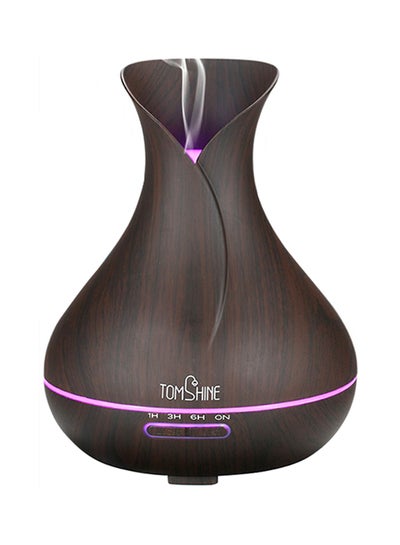 Buy Ultrasonic Essential Oil Aroma Diffuser Brown 400ml in UAE