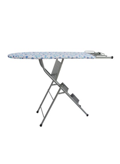 Buy Heavy Duty Ironing Table Board With 3 Steps Foldable Ladder Silver in Saudi Arabia