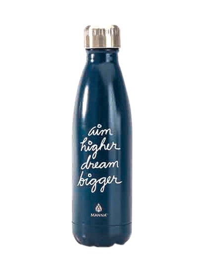 Buy Vogue Aim Higher Dream Bigger Printed Bottle Dark Blue/White 2.8x2.8x10.6inch in Saudi Arabia