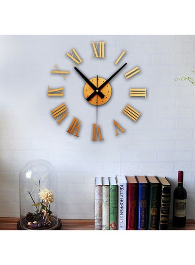 اشتري ملصق ساعة جداري ثلاثي الأبعاد يمكنك لصقه بنفسك لديكور المنزل لغرفة المعيشة ذهبي 80x80سنتيمتر في السعودية