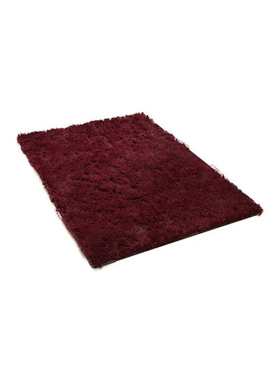 Buy Anti Skid Fluffy Soft Bedroom Carpet Polyester Red 160x120cm in Saudi Arabia