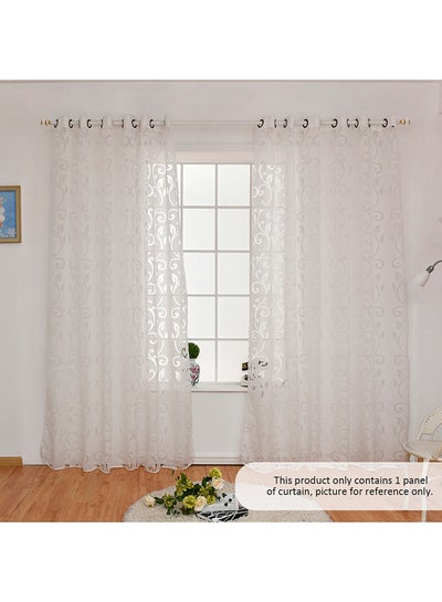 Buy Crease Free Polyester Semi Blackout Window Curtain White 0.18kg in UAE