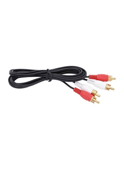Buy 2 RCA Male To 2 RCA Male Audio Video Cable Adapter Black/Red/White in UAE