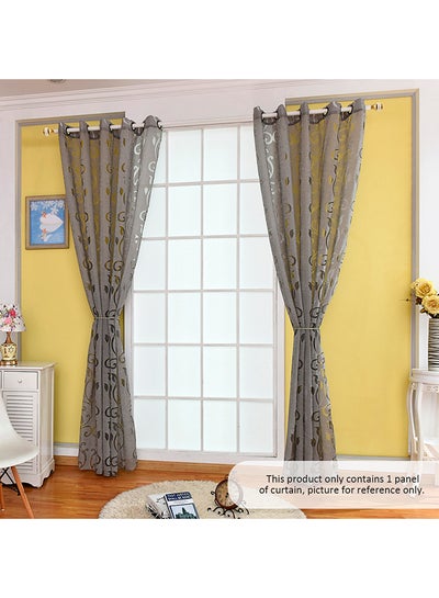 Buy Polyester Semi Blackout Window Curtain Grey 0.18kg in UAE