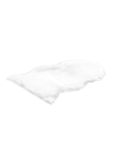 Buy Decorative Faux Fluffy Rug White 40x30cm in Saudi Arabia