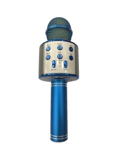 Buy Bluetooth Karaoke Microphone WS-858 Blue/Gold in Saudi Arabia