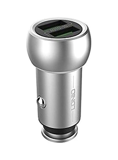 Buy Dual USB Car Charger Silver/Black in Saudi Arabia