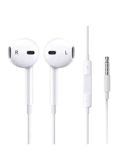 Buy In-Ear Earphone With Mic White in Saudi Arabia