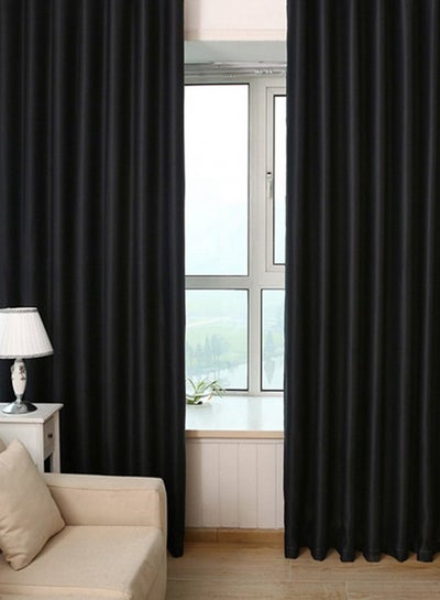 اشتري European Solid Thick Shade Cloth Curtain أسود 100 x 250 سنتيمتر في الامارات