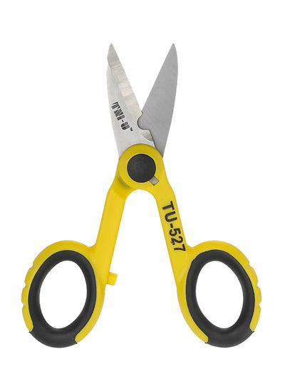 Buy Steel Shears Cut/Strip Electrical Wire With Wire Cutting Notch Yellow/Silver/Black 14.5centimeter in UAE
