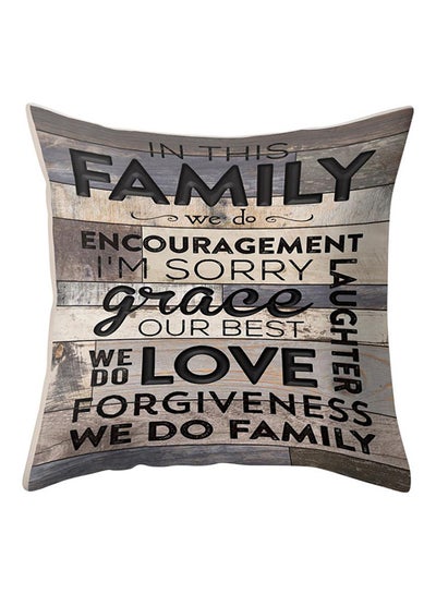 Buy Quote Printed Square Throw Pillow Case Multicolour in UAE