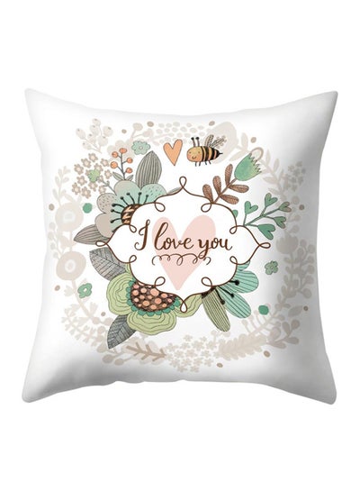 Buy Animal And Flower Printed Throw Pillow Case Multicolour in UAE