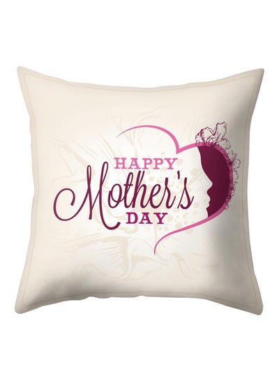 اشتري غطاء وسادة مطبوع عليه عبارة "Happy Mother's Day" بيج في الامارات