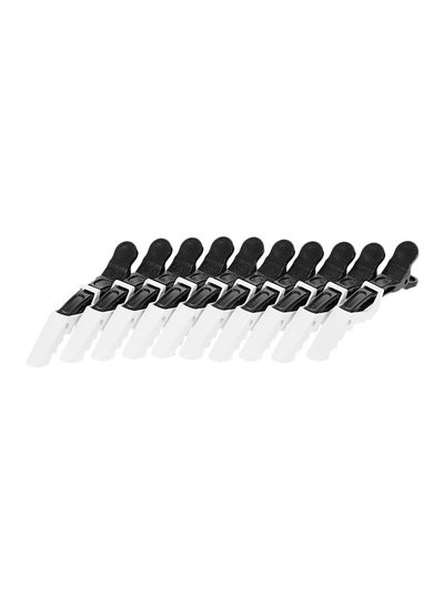 Buy 10-Piece Hair Sectioning Grip Clips Set Black/White 11.5cm in UAE