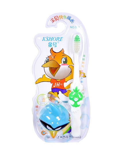 Buy Toothbrush With Animal Bird Toy Multicolour in UAE