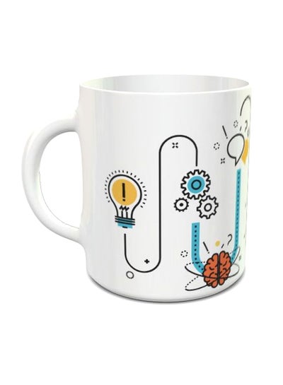 Buy Idea To Success Printed Coffee Mug White/Yellow/Blue in UAE