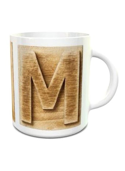 Buy Alphabet M Design 126 Tea Cup Brown/White in UAE