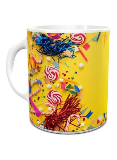 Buy Birthday Wishes To Sister Printed Tea Cup Yellow/Red/Blue in UAE
