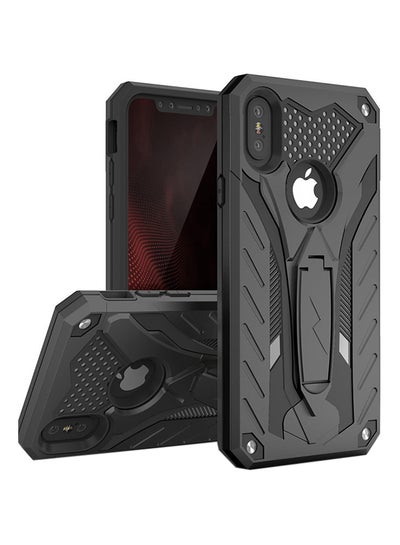 Buy Protective Case Cover With Kickstand For Apple iPhone X/Xs Black in UAE