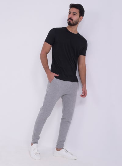 Buy Short Sleeve Round Neck T-shirt Black in Egypt