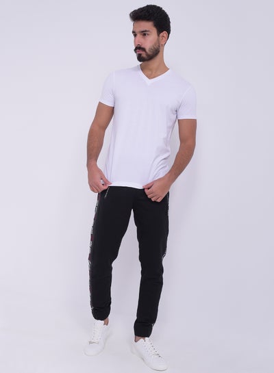 Buy Short Sleeve V-Neck T-shirt White in Egypt
