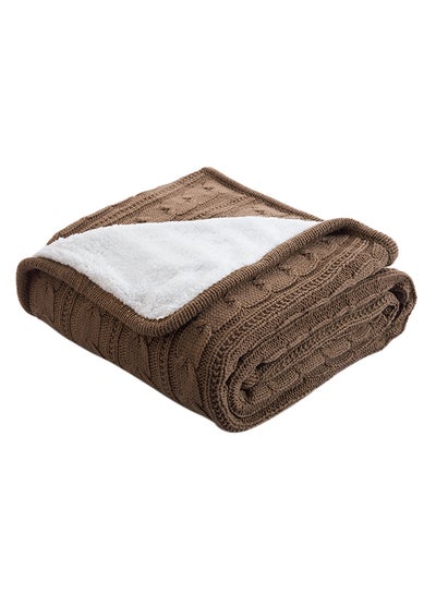 Buy Throw Blanket polyester Brown 200 x 150cm in UAE