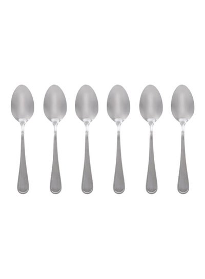 Buy 6-Piece Dessert Spoon Set Silver in UAE