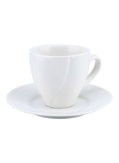 Buy 12-Piece Coffee Cup And Saucer Set 90ml White in UAE