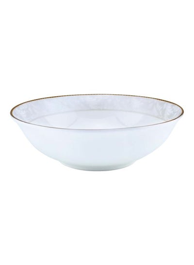 Buy Porcelain Bowl 23 cm White/Gold in UAE