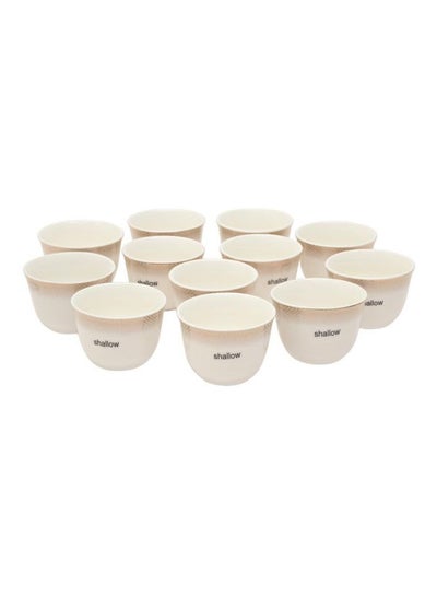 Buy 12-Piece Cawa Cup Set 70ml Off White in UAE