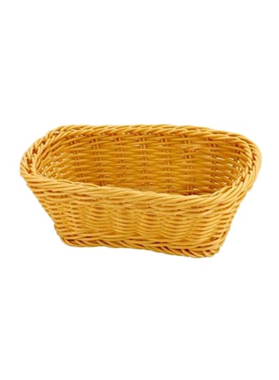 Buy Rattan Storage Basket Beige 23x19x8cm in UAE