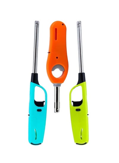 Buy 3-Piece Kitchen Gas Lighter Set Blue/Green/Orange in Egypt