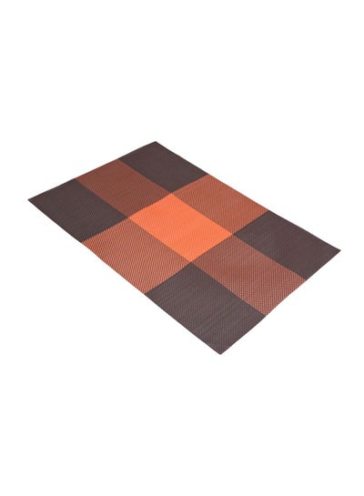 Buy Check Design Woven Placemat Orange/Brown 45x30cm in UAE