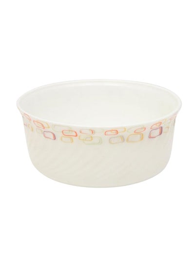 Buy Printed Salad Bowl White/Orange/Yellow 7.5inch in UAE