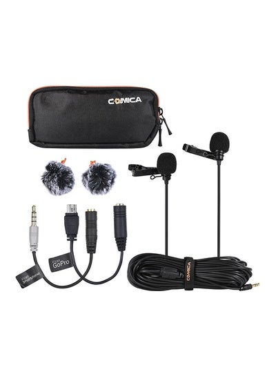 Buy CVM-D02 Dual-Head Lavalier Microphone Black in Egypt
