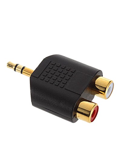 Buy 3.5mm Audio Headphones Stereo Plug Male to 2 RCA Jack Female Splitter Adapter black in UAE