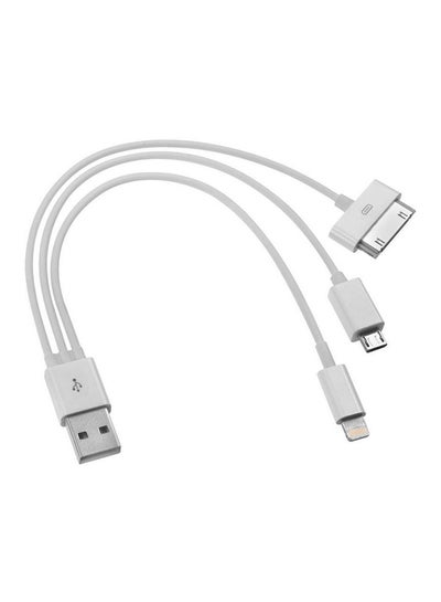 Buy Universal 3 In1 USB Charger Cable For iPhone 5/5s/6 4S Samsung/sony/LG/iPad White in UAE